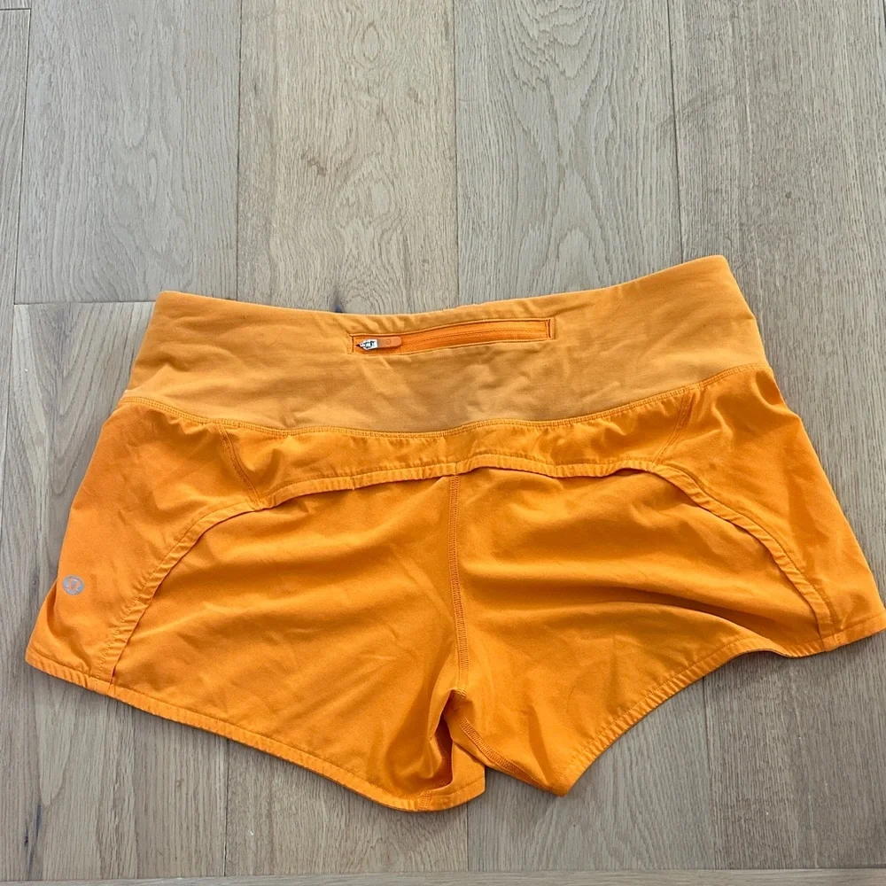 Lululemon Athletica Vibrant Orange Athletic Shorts - Picture 3 of 4